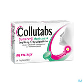 Collutabs Pastilles Sans Sucre Menthe 36 comprimés - contre les maux de gorge